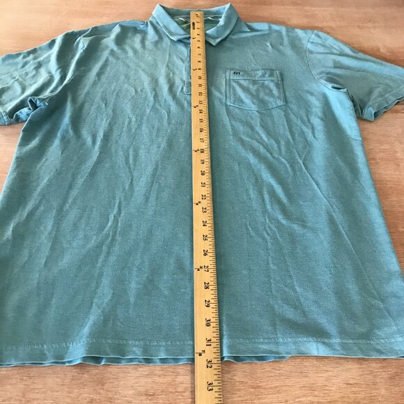 Travis Mathew Performance Polo Shirt Men XXL Green Pocket Short Sleeve Golf - Picture 5 of 11